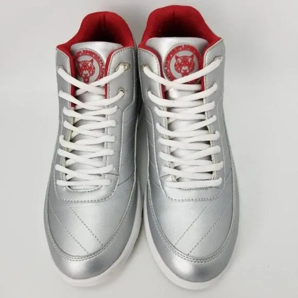 Philipp Plein Sport Equipment 1978 Malone Silver Hi-Top Sneakers Size 8.5