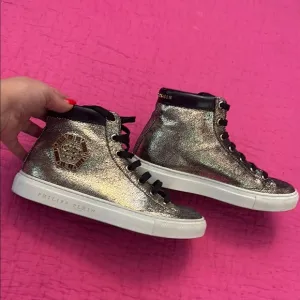 Philipp Plein women Gold High-Top Sneakers, US7