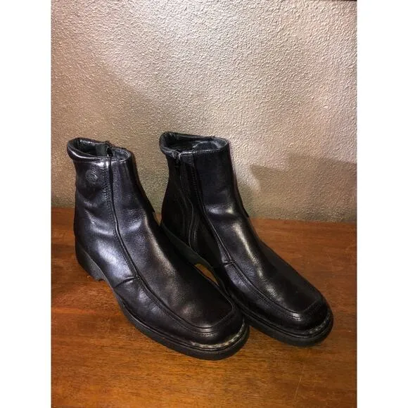 Pikolinos Black Leather Uptown Goth Witch Means Ankle Shoes / Boots 7 / 40
