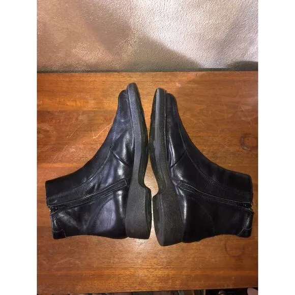 Pikolinos Black Leather Uptown Goth Witch Means Ankle Shoes / Boots 7 / 40
