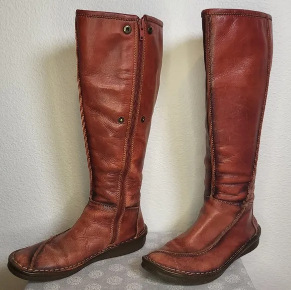 Pikolinos Women’s Arcilla Tall Shaft Roll Top Leather Boots size 5.5 (36 EU)