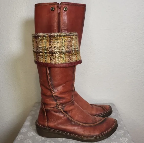 Pikolinos Women’s Arcilla Tall Shaft Roll Top Leather Boots size 5.5 (36 EU)