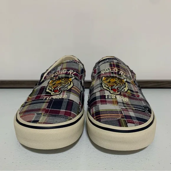 Polo by Ralph Lauren Keaton Slip-On Tiger Plaid Sneaker Shoes-Size 11 NWOT