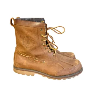 Polo by Ralph Lauren Whitsand Brown Leather Boots with Lace-Up Design Men’s 8.5