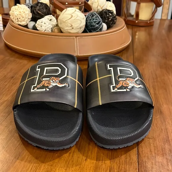 Polo Ralph Lauren Cayson Tartan Tiger slides sandals shoes new Mens size 7