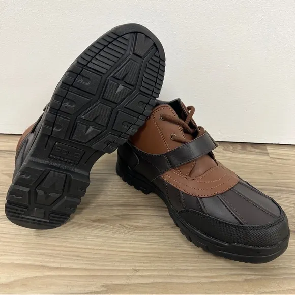 Polo Ralph Lauren Dover Duck Boots Boys Shoes Size 7  Chocolate/Black NWOB $80