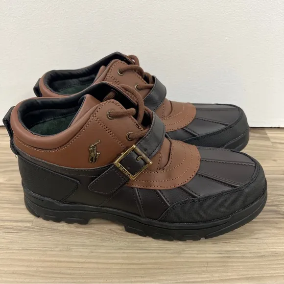 Polo Ralph Lauren Dover Duck Boots Boys Shoes Size 7  Chocolate/Black NWOB $80
