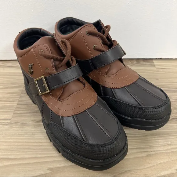 Polo Ralph Lauren Dover Duck Boots Boys Shoes Size 7  Chocolate/Black NWOB $80