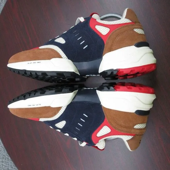 Polo Ralph Lauren Jogger Suede Mesh Shoes Sneakers Mens 11 Navy‎ Teak Brown