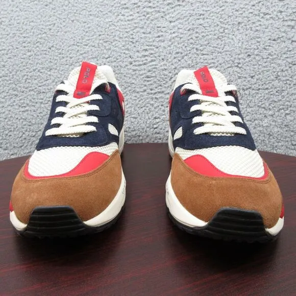 Polo Ralph Lauren Jogger Suede Mesh Shoes Sneakers Mens 11 Navy‎ Teak Brown
