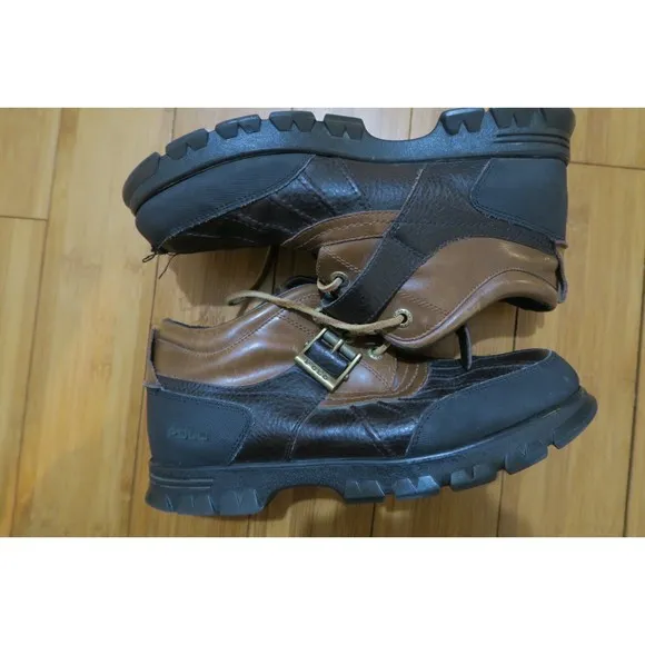 Polo Ralph Lauren Men's Dover Boots 812086907 Duck Brown Leather Ankle Sz 9.5 D