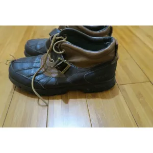Polo Ralph Lauren Men's Dover Boots 812086907 Duck Brown Leather Ankle Sz 9.5 D