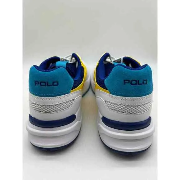 Polo Ralph Lauren Men's JGR Suede/Mesh Athletic Shoes White/Blue Size 14 NEW.