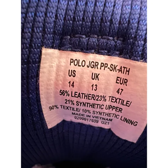 Polo Ralph Lauren Men's JGR Suede/Mesh Athletic Shoes White/Blue Size 14 NEW.