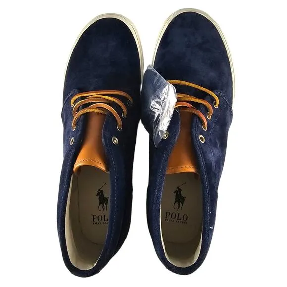 Polo Ralph Lauren Shoes Men's Size 13 Chukka Boots Blue Suede Keaton  NWOT