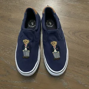 Polo Ralph Lauren Thompson III Slip On Teddy Bear Men Size 8 Navy Sneaker Shoes