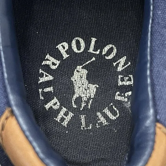 Polo Ralph Lauren Thompson III Slip On Teddy Bear Men Size 8 Navy Sneaker Shoes
