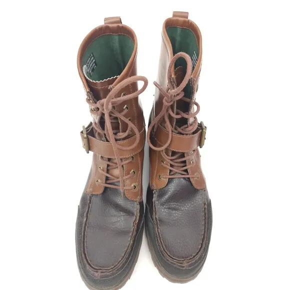 Polo Ralph Lauren Weybrook Mens Size 11.5 D Boots Brown Leather Lace Up 11431