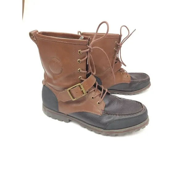 Polo Ralph Lauren Weybrook Mens Size 11.5 D Boots Brown Leather Lace Up 11431