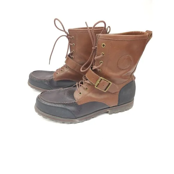 Polo Ralph Lauren Weybrook Mens Size 11.5 D Boots Brown Leather Lace Up 11431