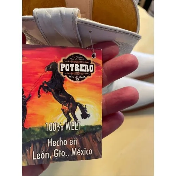 Potrero White Western Boots