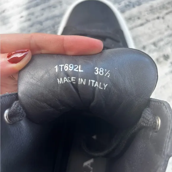 Prada Black High-Top Sneakers with Studded Straps