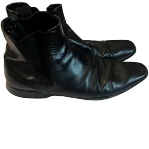 Prada Black Leather Chelsea Boots Size 9 Men Boots