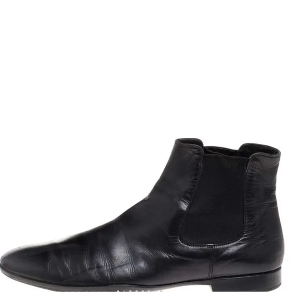 Prada Black Leather Chelsea Boots Size 9 Men Boots
