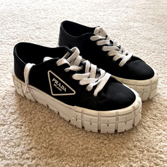 Prada Platform Sneakers Black Size 8.5