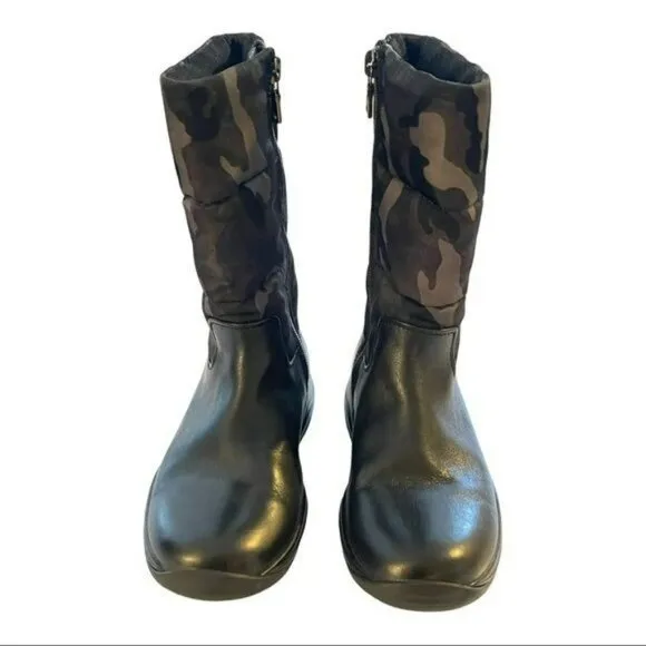 Prada Shoes Nylon Camo Leather Boots Preowned Size 28 US 11