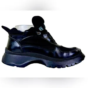 PRADA SNEAKER-STYLE BOOTS IN BLACK