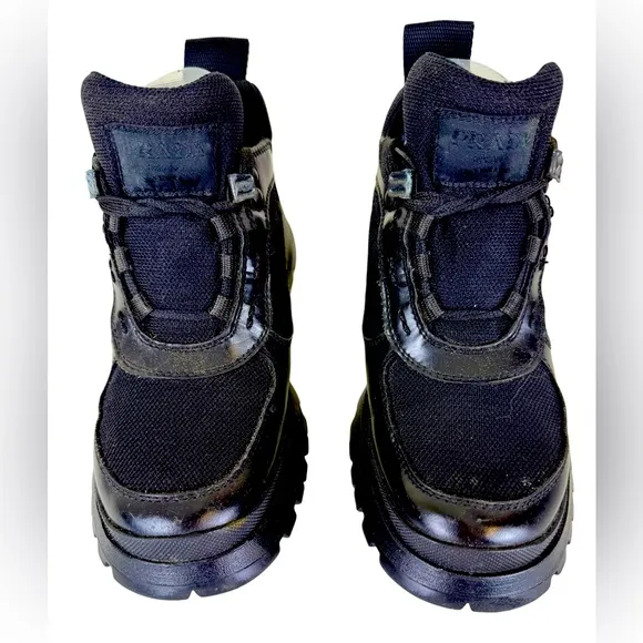 PRADA SNEAKER-STYLE BOOTS IN BLACK