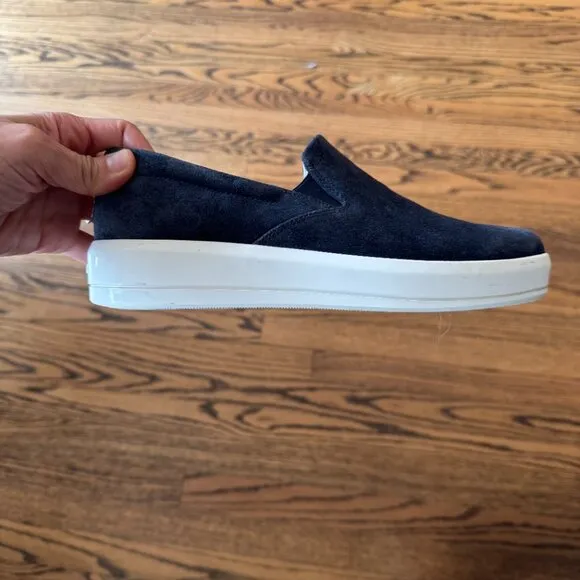 Prada Sport slip-on navy suede sneakers
