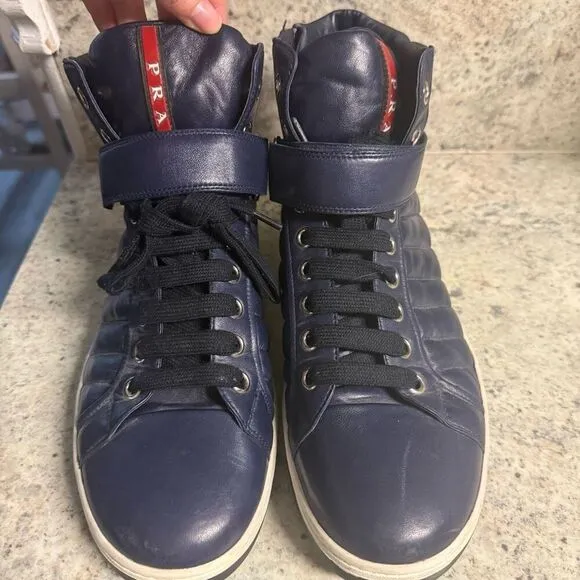 Prada Sport leather high top sneakers