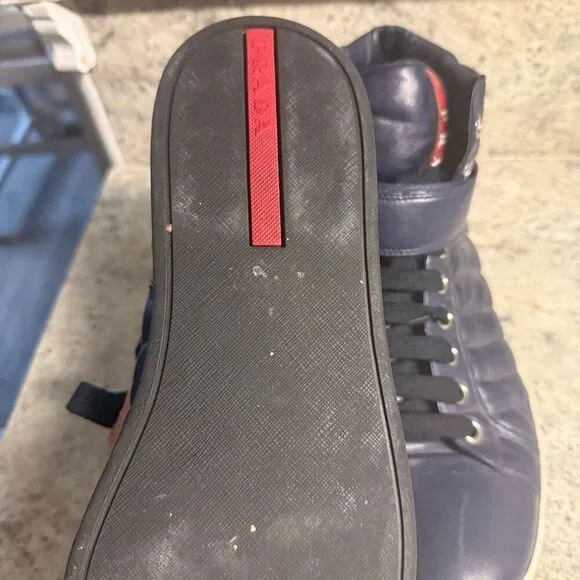 Prada Sport leather high top sneakers