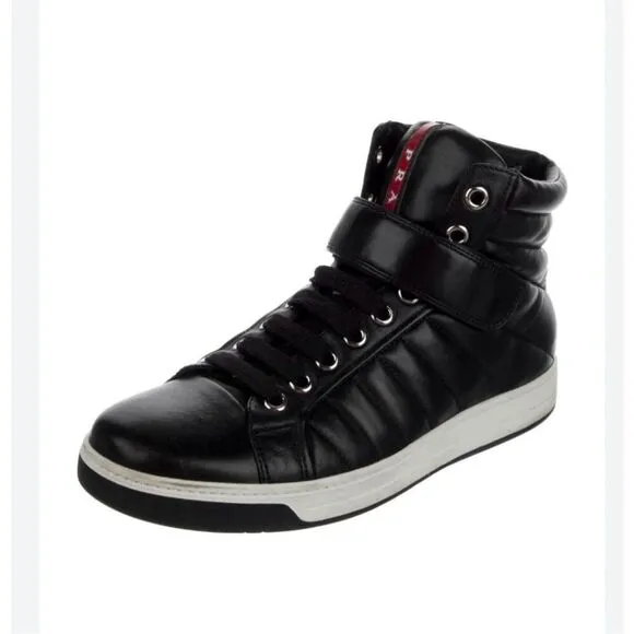 Prada Sport leather high top sneakers