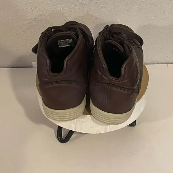 Pre-Owed Jump Ipsum Mens High Top Brown Faux Leather Sneakers Size 9