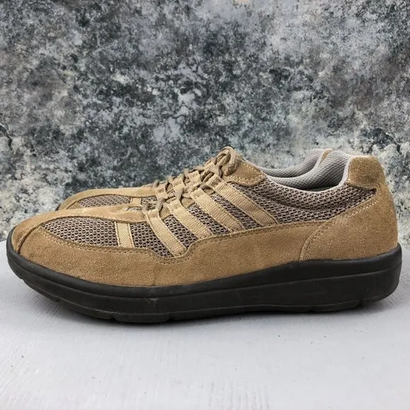 Propet Men's Size 9 Shadow Warm Taupe/Taupe Brown Lace-Up Sneakers Shoes M3213