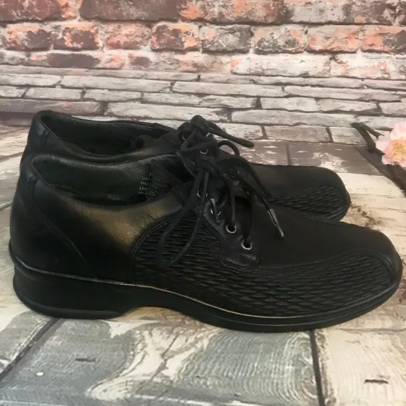 Propet Ped Rx Black Leather Lace Up Walking Shoes