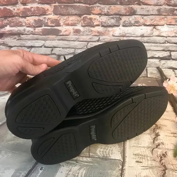 Propet Ped Rx Black Leather Lace Up Walking Shoes