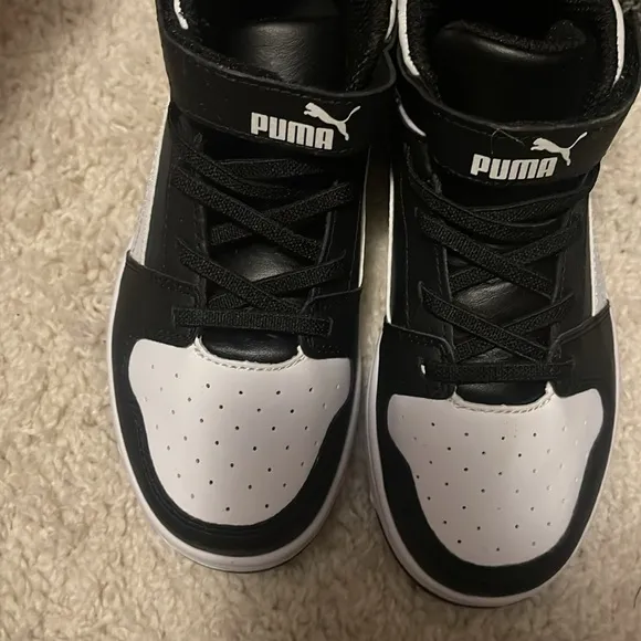 Puma Black and White High-Top Sneakers