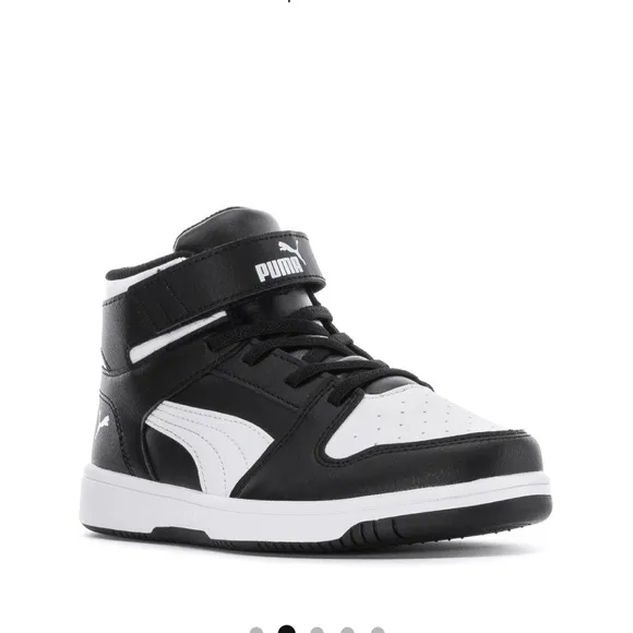 Puma Black and White High-Top Sneakers