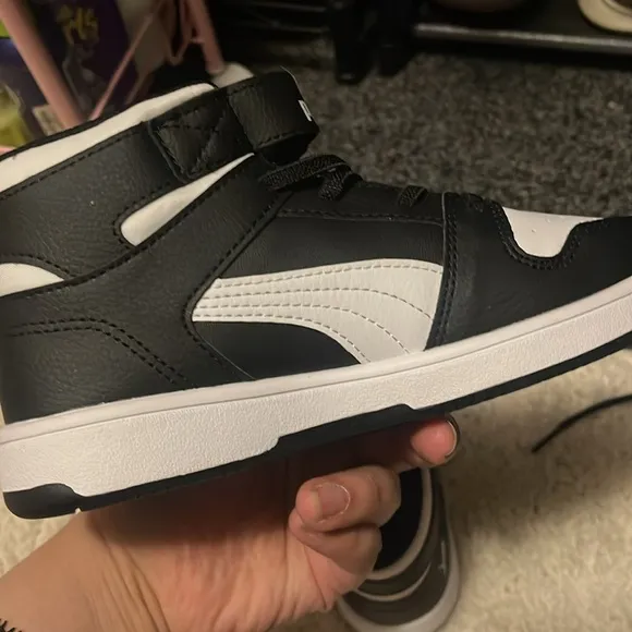 Puma Black and White High-Top Sneakers