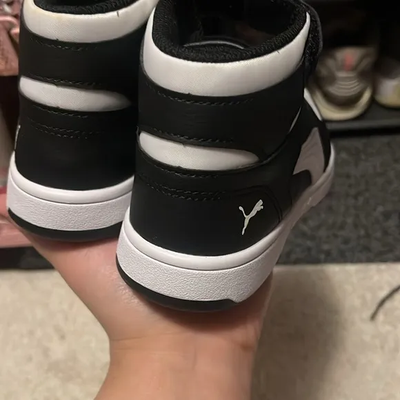 Puma Black and White High-Top Sneakers