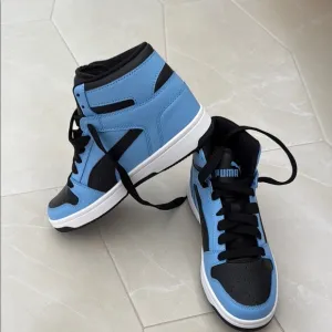 Puma Blue and Black High-Top Sneakers