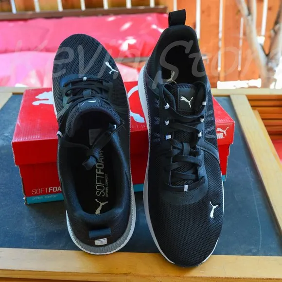 PUMA Mens Pacer Net Cage Trainers Sneakers Running Shoes Black