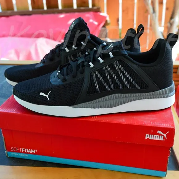 PUMA Mens Pacer Net Cage Trainers Sneakers Running Shoes Black