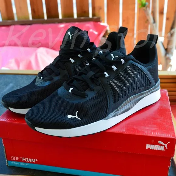 PUMA Mens Pacer Net Cage Trainers Sneakers Running Shoes Black