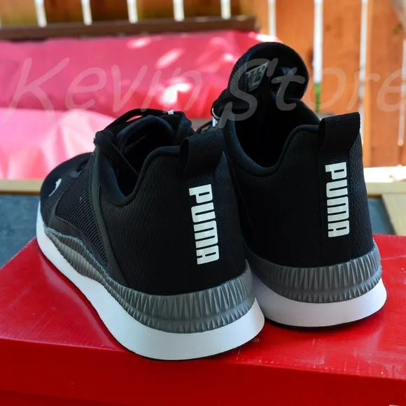 PUMA Mens Pacer Net Cage Trainers Sneakers Running Shoes Black