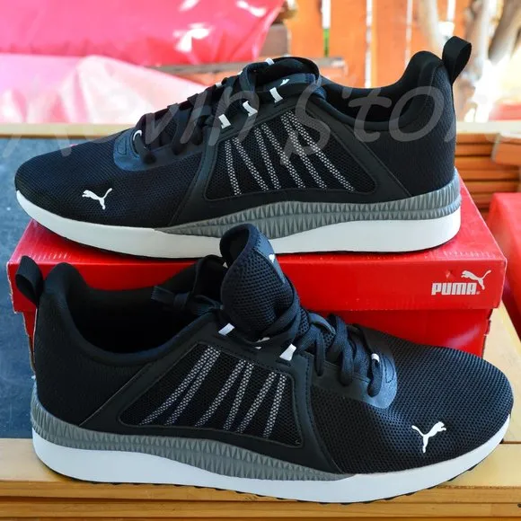 PUMA Mens Pacer Net Cage Trainers Sneakers Running Shoes Black